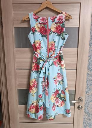 Легкое хлопковое сарафан платье миди в цветы3 фото