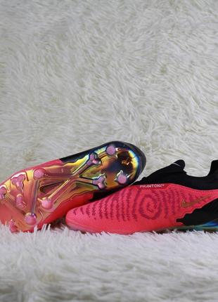 Бутси nike phantom gx fg найк фантом gx fg рожеві футбольне взуття з шипами для гри в футбол рожевого кольору
