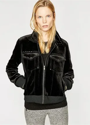 Крута стильна куртка the kooples black velvet women's jacket