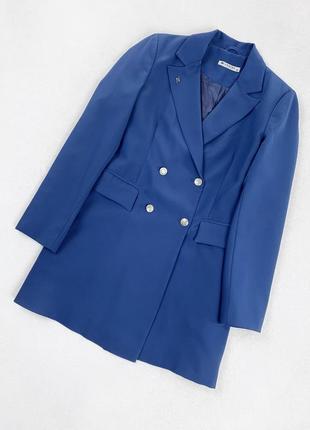 Синий двубортный пиджак1 фото