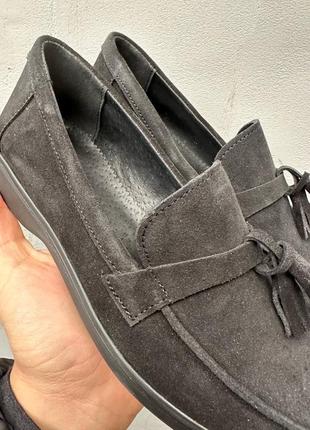 Трендові чорні жіночі зручні туфлі лофери весняні-осінні,замшеві/натуральна замша-жіноче взуття3 фото