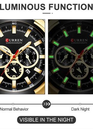 Брендові чоловічі годинники curren king, стильні кварцові годинники curren king, надійний годинник, від curren6 фото