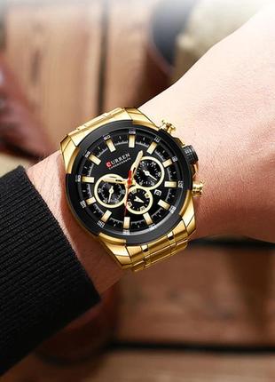 Брендові чоловічі годинники curren king, стильні кварцові годинники curren king, надійний годинник, від curren8 фото
