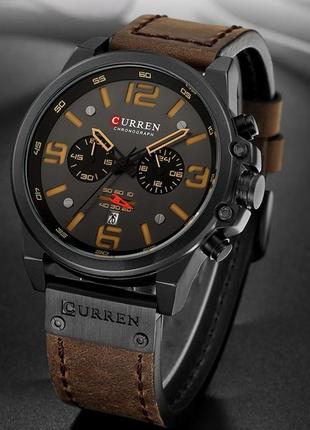 Брендовые мужские часы curren monreal, стильные кварцевые часы curren monreal, надёжные часы, от curren2 фото