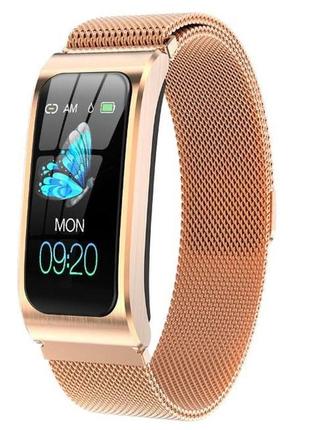 Стильний жіночий годинник smart mioband pro gold, флагманський годинник smart mioband pro gold, жіночий фітнес годинник