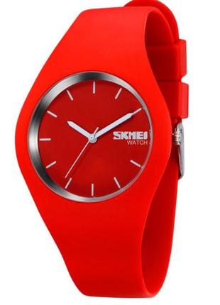 Жіночий годинник skmei rubber red 9068r, модель годинника розроблена для екстремальних умов від бренду skmei