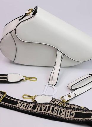 Женская сумка christian dior saddle white, женская сумка кристиан диор белого цвета.