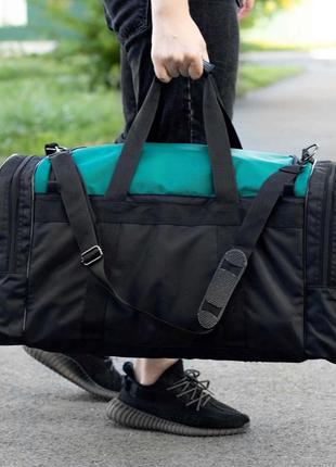 Спортивна дорожня сумка nike чоловіча тканинна зелена для тренувань в залі на 60 літрів6 фото