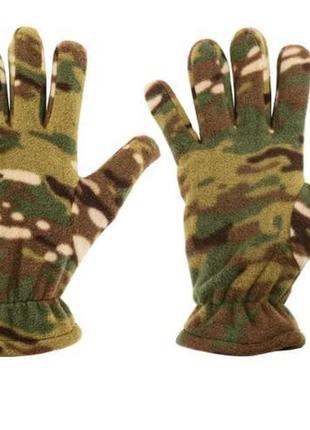 Рукавиці військові, довговічні рукавиці, зимові, фліслові, колір (мультикам) on-105