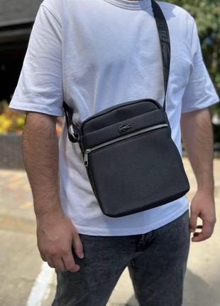 Мужская сумка lacoste, деловая сумка лакоста, сумка-планшетка, повседневная с нейлона от lacoste2 фото