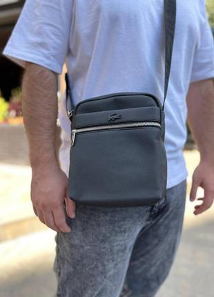 Мужская сумка lacoste, деловая сумка лакоста, сумка-планшетка, повседневная с нейлона от lacoste6 фото
