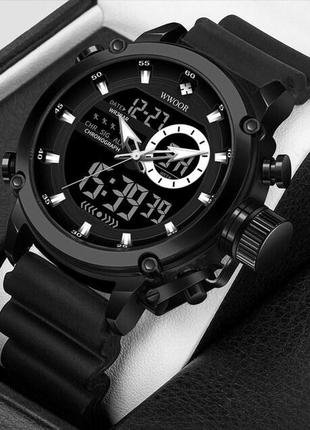 Тактические мужские часы wwor strike black, брендовые часы wwor strike black, часы с кварцевым механизмом
