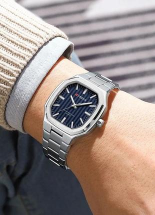 Брендовые мужские часы curren quadro, стильные кварцевые часы curren quadro, надёжные часы, от curren4 фото