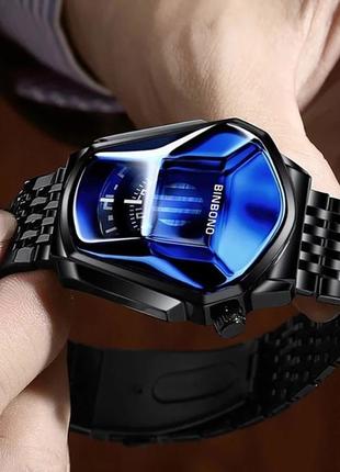 Яскравий чоловічий годинник hemsut binbono black, годинник з футуристичним дизайном hemsut binbono black, відомий годинник5 фото