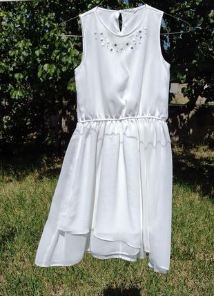 Красивое нежное белое летнее платье5 фото