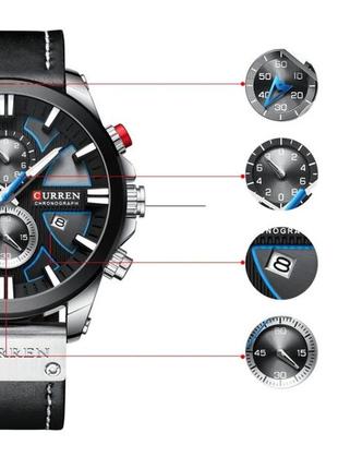 Брендові чоловічі годинники curren kasper, стильні кварцові годинники curren kasper, надійні годинники, від curren8 фото