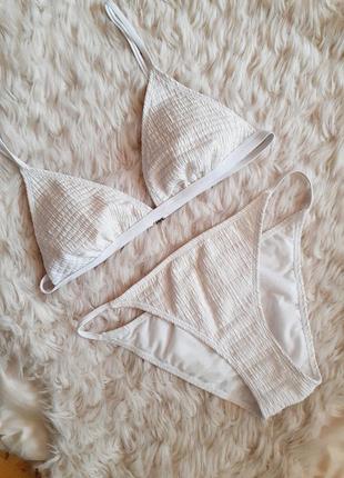 Белый купальник треугольники жатка 85c