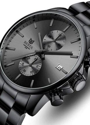 Витончений чоловічий годинник besta mars black, надійний годинник besta lion, годинник besta lion має японський механізм від besta