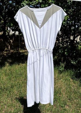 Винтажное нежное мягенькое белое миди платье