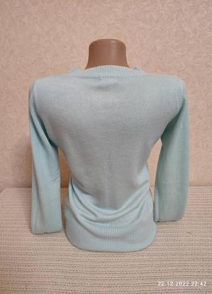 Пуловер базового м'ятного кольору4 фото