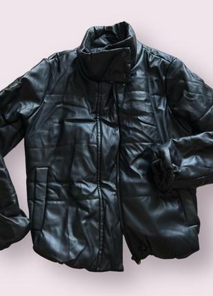 Куртка из искусственной кожи черная м1 фото