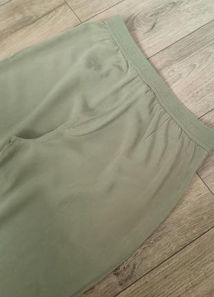 Женские широкие прямые брюки/ палаццо, 48-50/ l-xl, цвет оливка7 фото