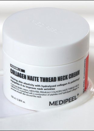 Пептидный крем для шеи и декольте medi-peel premium collagen naite thread neck cream 2.0 100ml2 фото