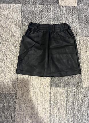 Юбка юбка мини черная кожаные эко кожа мына xs