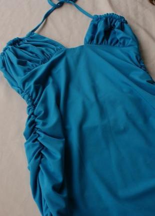 Брендова блакитна сукня гальтер зі збірками від shein2 фото