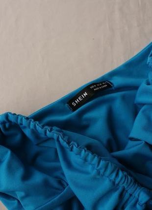 Брендова блакитна сукня гальтер зі збірками від shein7 фото