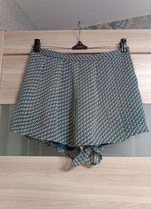 Стильные вискозные шорты-юбка1 фото
