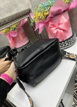 Женская стильная и качественная сумка из эко кожи на 2 отдела серо-пудровый5 фото