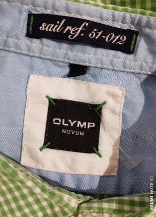 Идеальная хлопковая рубашка с коротким рукавом известного немецкого бренда оlymp4 фото