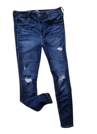 Брендовые женские рваные легкие джинсы hollister 28/26 в отличном состоянии.