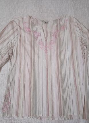 Коттоновая женская блуза с вышивкой