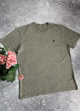 Сіра футболка чоловіча polo ralph lauren нових колекцій (оригінал)