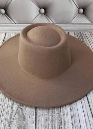 Шляпа канотье унисекс с круглой тульей и широкими полями 9,5 см пыльная роза4 фото