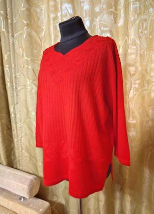 Коттоновий светр джемпер пуловер великого розміру батал6 фото