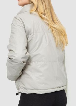 Куртка женская из мягкой экокожи, цвет светло-серый, 186r0954 фото