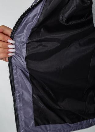 Куртка женская демисезонная темно-сиреневая6 фото