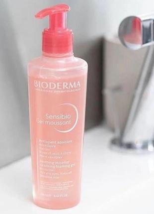 Очищающий гель для снятия макияжа bioderma (crealine) sensibio gel moussant