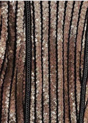 Женское вечернее нарядное платье расшитое пайетками с поясом золотое10 фото
