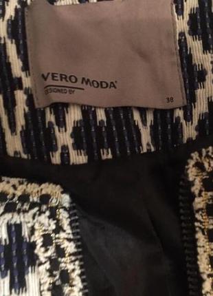 Укороченный жакет, пиджак, блейзер, vero moda, на молнии с принтом3 фото