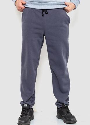 Спорт штаны мужские на флисе, цвет темно-серый, 241r0011 фото