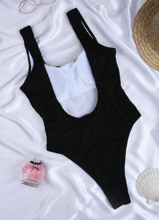 Женский совместный купальник жатка beach bikini черный10 фото