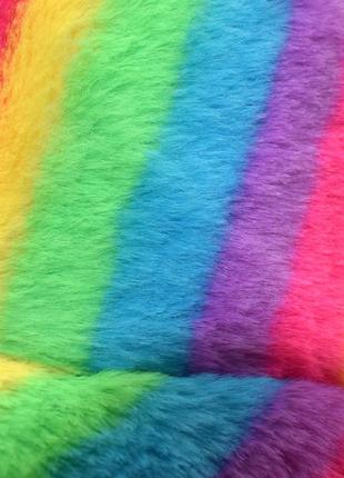 Панама меховая зимняя теплая rainbow разноцветная6 фото