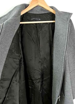 Шерстяное пальто манто свободного кроя из смесовой шерсти от zara7 фото