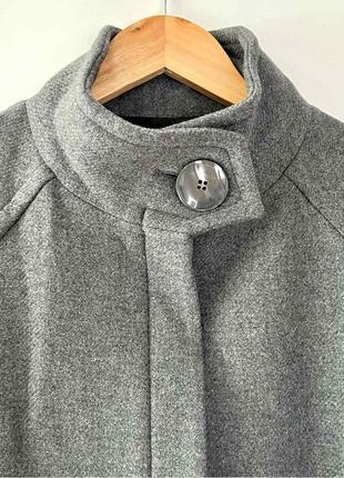 Шерстяное пальто манто свободного кроя из смесовой шерсти от zara8 фото