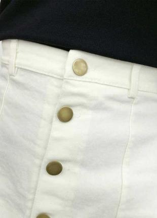 Женская юбка трапеция на пуговицах белая размеры s, m6 фото