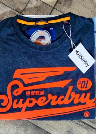 Мужская хлопковая модная винтажная футболка superdry в сером цвете размер xl3 фото